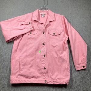 Vintage Hunters Run Denim Jean Jacket Womens‎ Medium Pink Retro Feminine STAINS